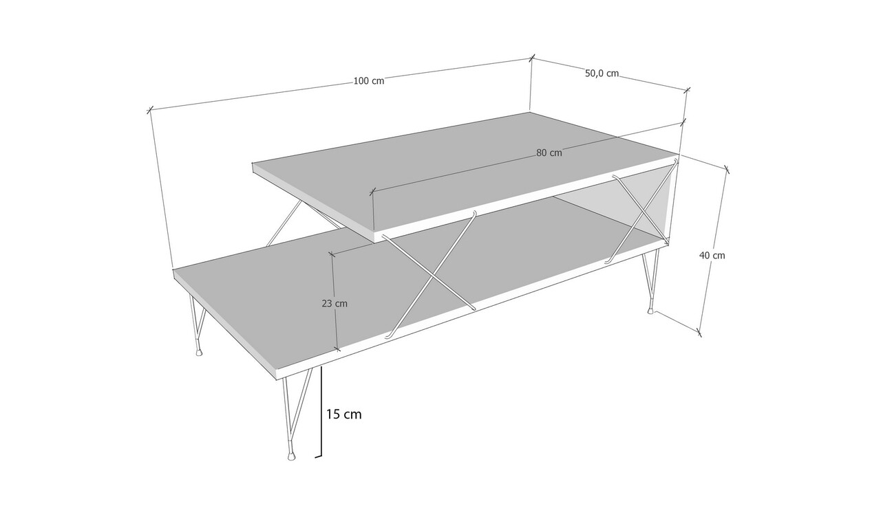 Masuta De Cafea Loire, Kalune Design, 100x50x40 Cm, Alb