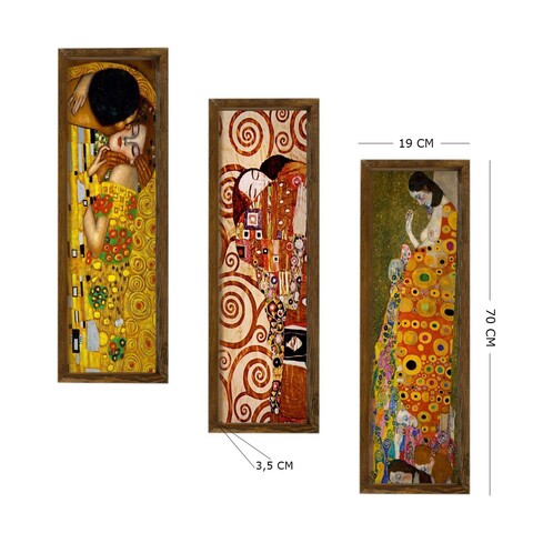 Set 3 tablouri decorative, KZM393, MDF, Imprimat UV, Multicolor