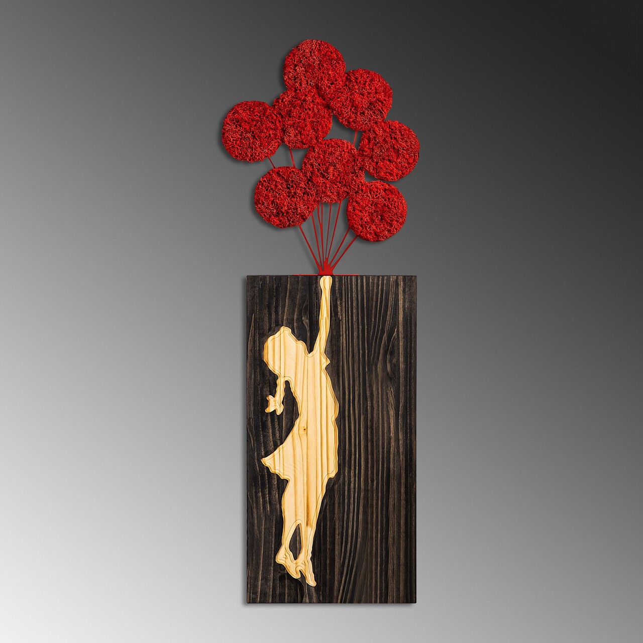 Decoratiune de perete, Banksy, Dimensiuni: 34 x 99 cm, Nuc / Maro / Roșu - view 4