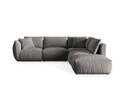 Coltar modular dreapta 4 locuri, Chris-184, Micadoni Home, 295x290x80 cm, catifea, gri