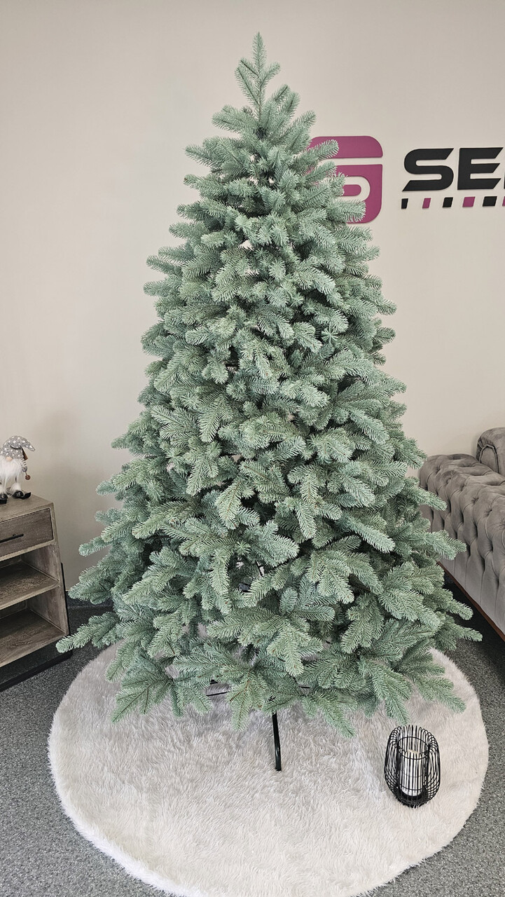 Brad artificial Christmas Deluxe by Sersimo, Kovalivska argintiu, 3D, 210cm — imaginea 15