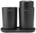 Set accesorii pentru baie 3 piese, Brabantia, Dark Grey, polipropilena, gri inchis