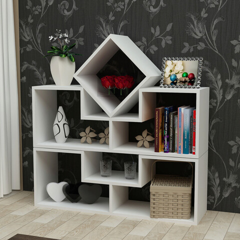 Corp biblioteca, decorotika, beled, 105x76.4x29.5 cm, alb