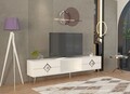 Comoda TV, Olivia, Robber, Alb / Argintiu