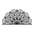 Decoratiune de perete, Mandala-S-2, Metal, Dimensiune: 117 x 1,5 x 59 cm, Negru