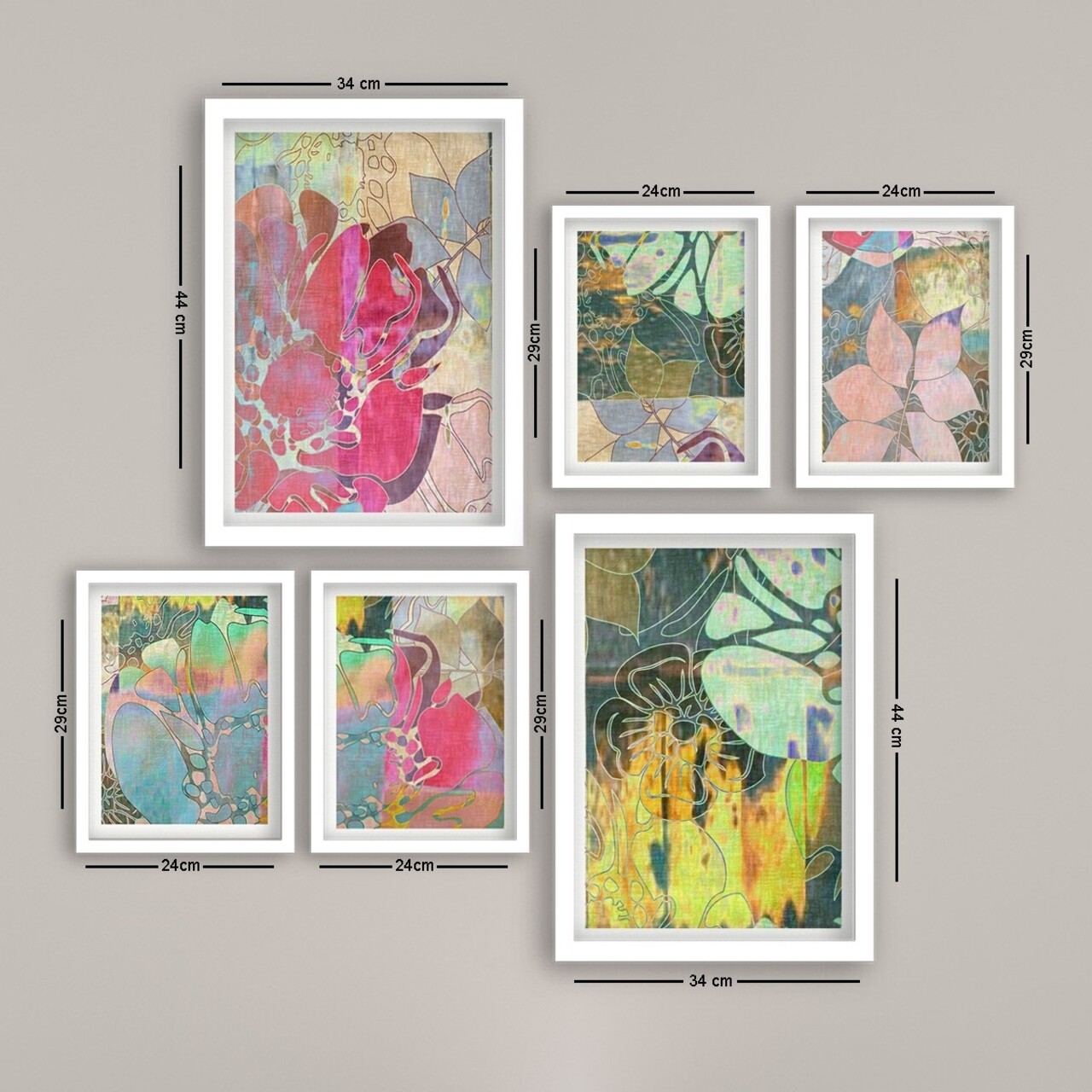 Set 6 tablouri decorative, SET_118, Lulu, 24x29 cm/24x44 cm, plastic - 1 | YEO