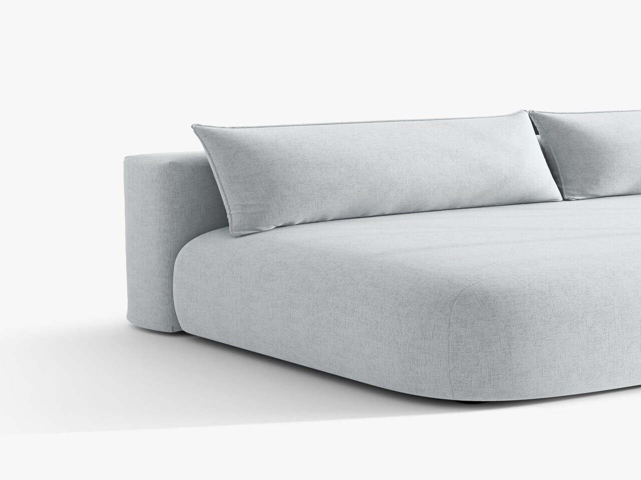 Canapea extensibila 3 locuri, Hena, Micadoni Home, 205x112x85 cm, tesatura structurata, gri deschis — imaginea 8