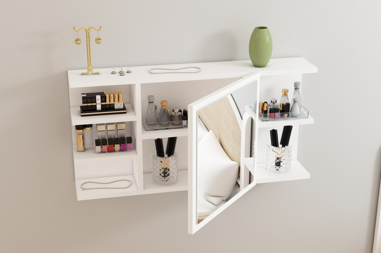Dulap de machiaj, Coraline, Marta, 90x45x18 cm, PAL, Alb - 2 | YEO