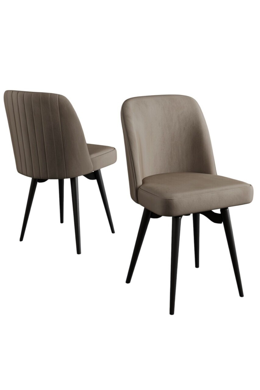 Set scaune 2 piese, Hanah Home, Jiva, Cappuccino / Negru — imaginea 2