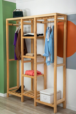 Dulap pentru haine, Woodface, İndogo 55 Cm, 145x185x55 cm, Lemn, Natural 145x185x55 imagine 2022