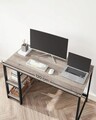 Birou, Vasagle, 120 x 60 x 75 cm, PAL/otel, gri/negru
