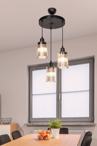 Lustra Siyah, ASZ.1484, Squid Lighting, 30×68 cm, 20W, negru Iluminat