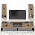Comoda TV, Hommy Craft, Samba, 180x52x35 cm, Nuc / Albastru