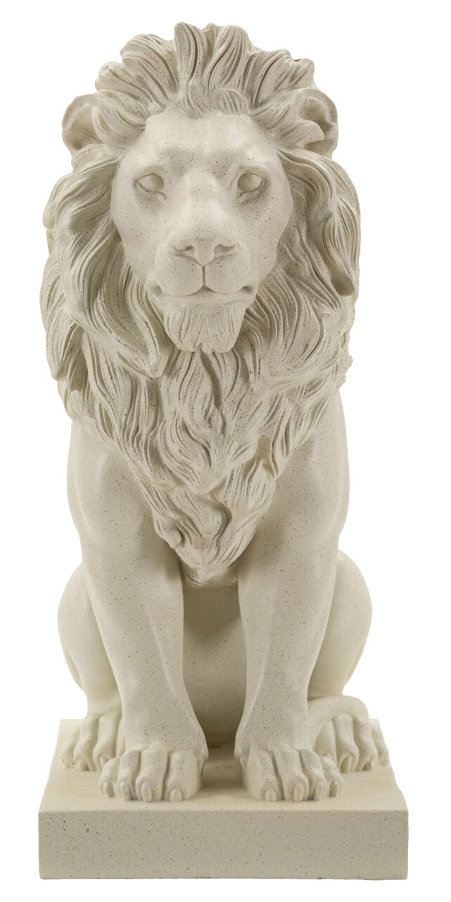 Figurina /sculptura decorativa Lion Stons, Mauro Ferretti, 17.5x25x40 cm, polirasina, crem - 1 | YEO