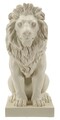 Figurina /sculptura decorativa Lion Stons, Mauro Ferretti, 17.5x25x40 cm, polirasina, crem