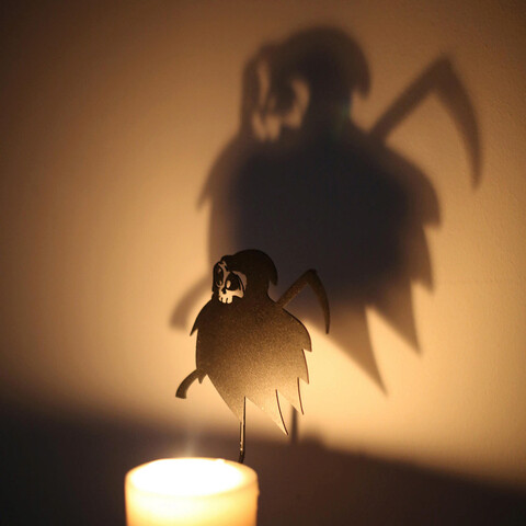 Decoratiune de perete, Candle Shadow 3, Metal, Dimensiune: 9 x 15 cm, Negru Enzo