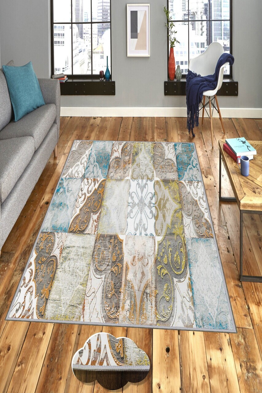 Covor Hmnt222 80x200 cm Poliester Multicolor