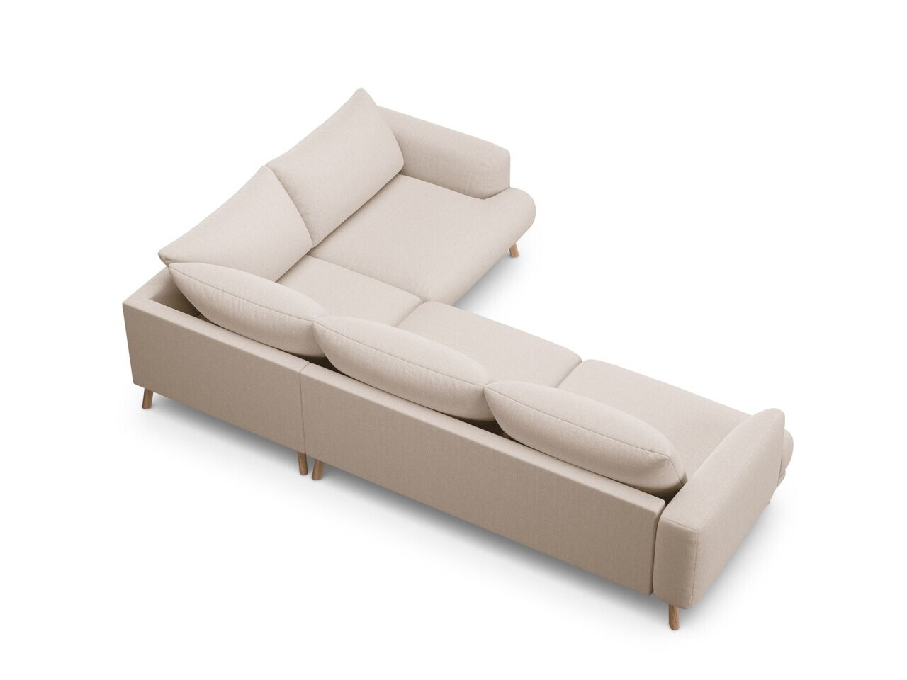 Coltar dreapta 4 locuri, Naomi, Micadoni Home, 280x195x75 cm, tesatura structurata, bej — imaginea 4