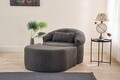 Canapea extensibilă cu 1 loc, Balcab Home, 825BLC4728, Material: 100% POLIESTER (țesătură cu textură de in), Antracit