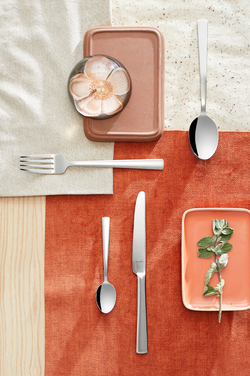 Set tacamuri 24 piese in cutie de lemn Moderno, Amefa, 6 persoane, inox 18/10, argintiu — imaginea 2