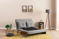 Canapea extensibilă cu 2 locuri, Futon, 859FTN2723, Metal , Gri deschis
