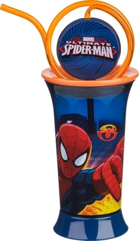 Recipient apa Spiderman, Marvel, 300 ml, plastic, albastru Marvel