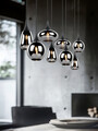 Lustra Lumina, TRIO, 115x20x150 cm, 40W, 8x E14, metal, negru mat/argintiu
