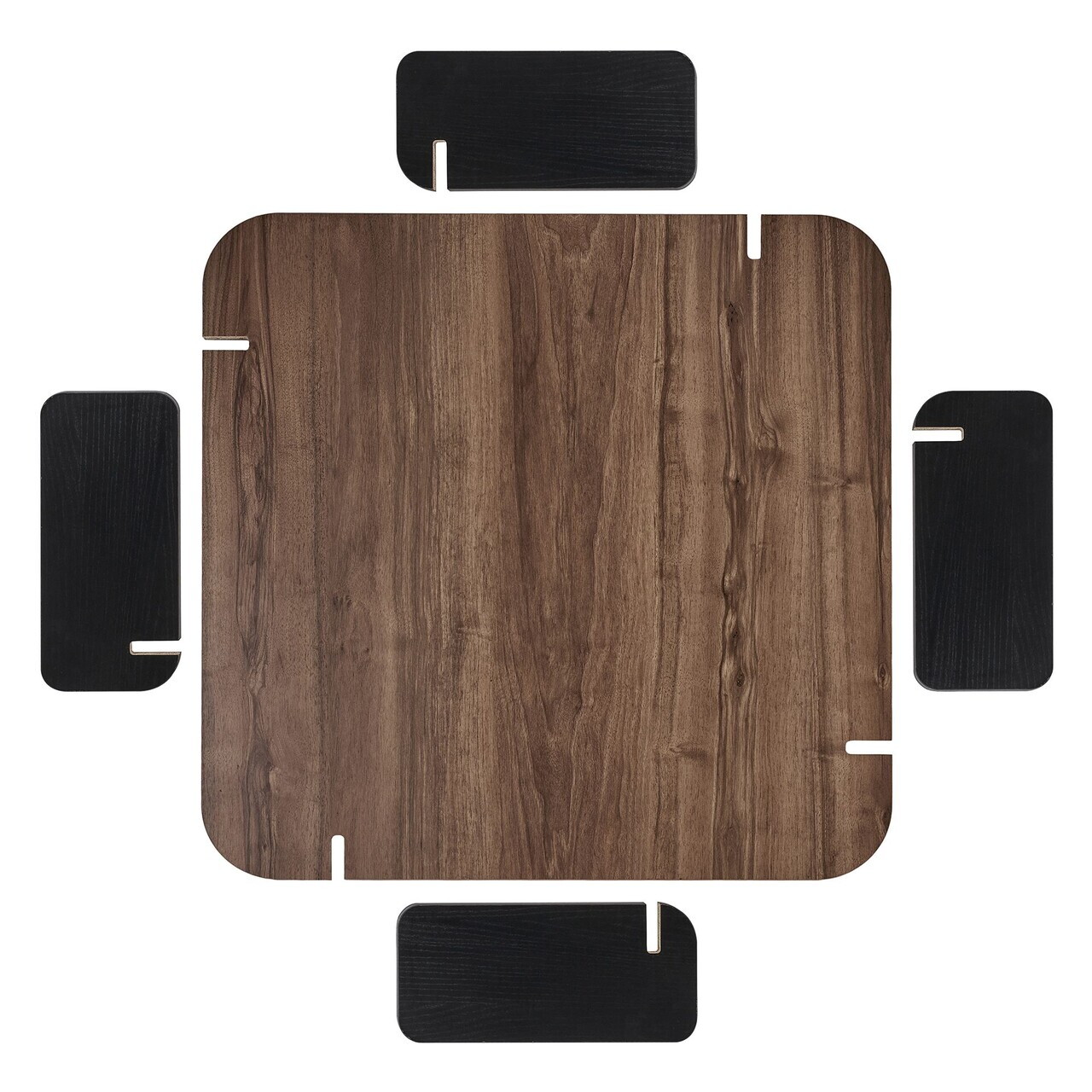 Masuta de cafea, Hanah Home, Marais, 90x35x90 cm, PAL, Nuc / Lemn negru — imaginea 6