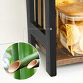 Raft de organizare blat bucatarie/birou, Songmics, 41x18x53 cm, MDF/rama din bambus, maro/negru