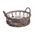 Bol pentru aperitive in cos, Appetizer, Bizzotto, Ø29.5x9 cm, sticla/lemn de salcie