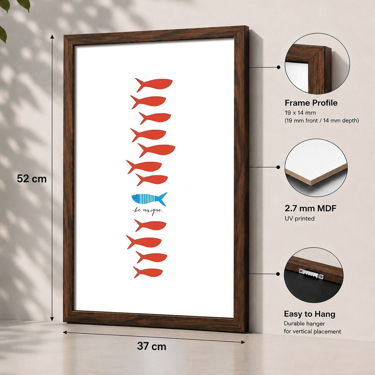 Tablou decorativ, 3752KACT-034, Fundal: 100% MDF (Grosime: 2,7 mm) Vopsire: Imprimare UV, Multicolor — imaginea 2