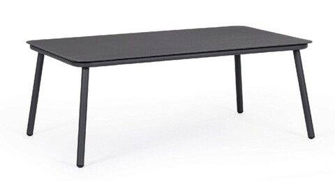 Masuta de cafea pentru gradina/terasa spike, bizzotto, 104 x 61 x 40.5 cm, aluminiu, gri carbune