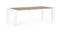 Masa extensibila pentru gradina/terasa Cameron, Bizzotto, 228-294 x 100 x 75 cm, aluminiu/lemn de tec, alb