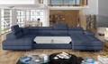 Coltar extensibil stanga 6 locuri ELTAP, Rod-37, Rodrigo, 345x202x90 cm, lemn/poliester, albastru