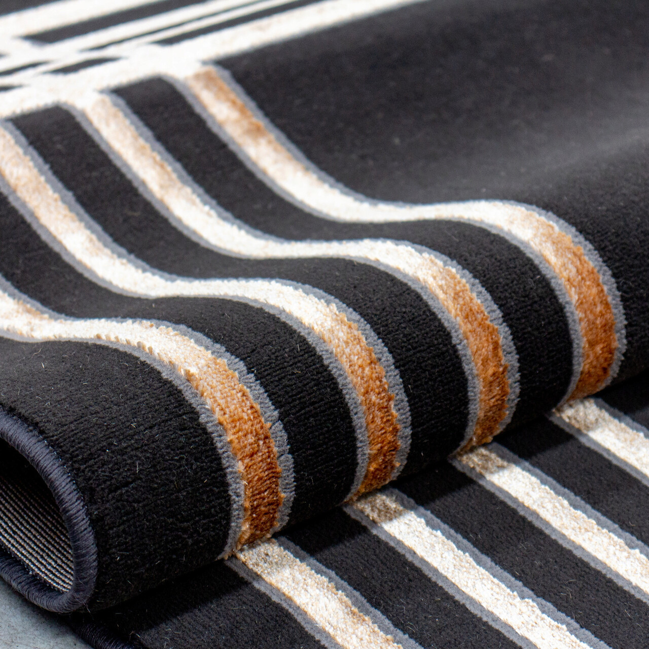 Covor, G6732, 150x230 cm, Poliester, Antracit / Aur - 3 | YEO