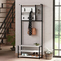 Cuier de perete, Decortie, Nomad Portmanto, 78x182x30 cm, Alb/Negru