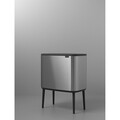 Cos de gunoi cu soft touch, Brabantia, Bo Touch Matt Fingerprint Proof, 3x11 L, 31.2x54x68 cm, otel, argintiu