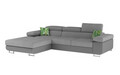 Coltar extensibil stanga 4 locuri ELTAP, Armd-25, Armando, 289x203x85 cm, lemn/poliester, gri deschis/gri inchis