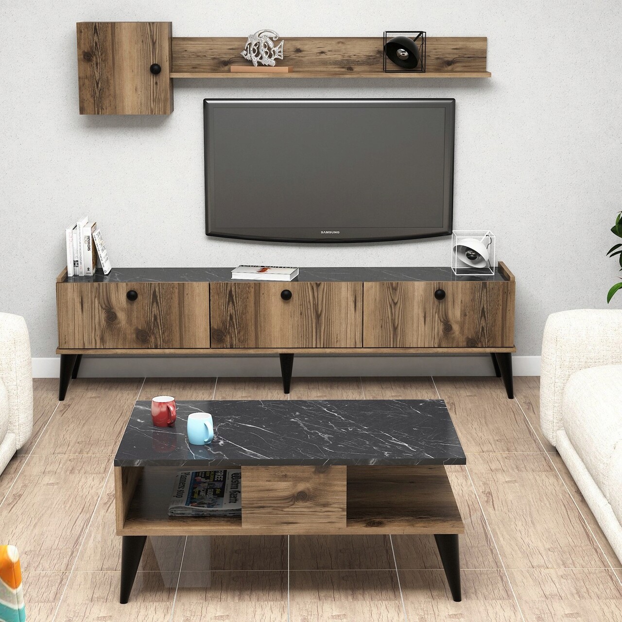 Set Mobilier Living, Almaren, Lidya 1, PAL, Nuc / Marmură