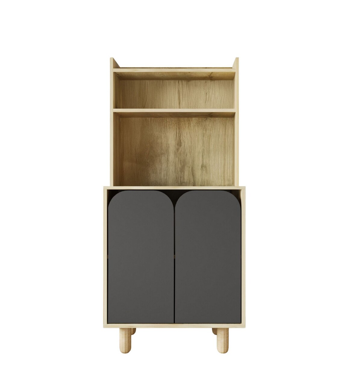 Dulap multifunctional, Hanah Home, Parma 2, 70x155x40 cm, PAL, Stejar safir / Antracit - view 4