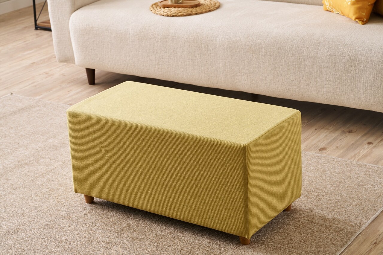 Taburet, Atelier del Sofa, 825BLC5188, Lemn, Galben - view 2