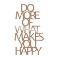 Decoratiune de perete, Do More Of What Makes You Happy, Metal, Dimensiune: 41 x 70 cm, Cupru