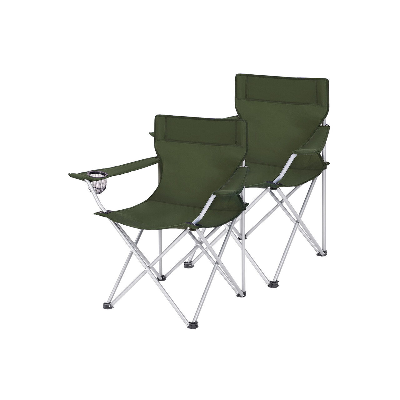 Set 2 scaune pliabile pentru camping, Songmics, 84x52x81 cm, max 120 kg, tesatura Oxford 600D/otel, verde - view 8
