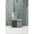 Cos de rufe stivuibil, Brabantia, Linn, 35 L, 37x32x44.5 cm, textil, gri