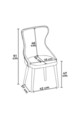Set scaune 4 piese, Charlotte, Alpa, Gri / Auriu