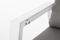 Canapea cu 2 locuri pentru gradina Kledi, Bizzotto, 152 x 81 x 98 cm, spatar ajustabil, aluminiu/textilena 1x1, alb