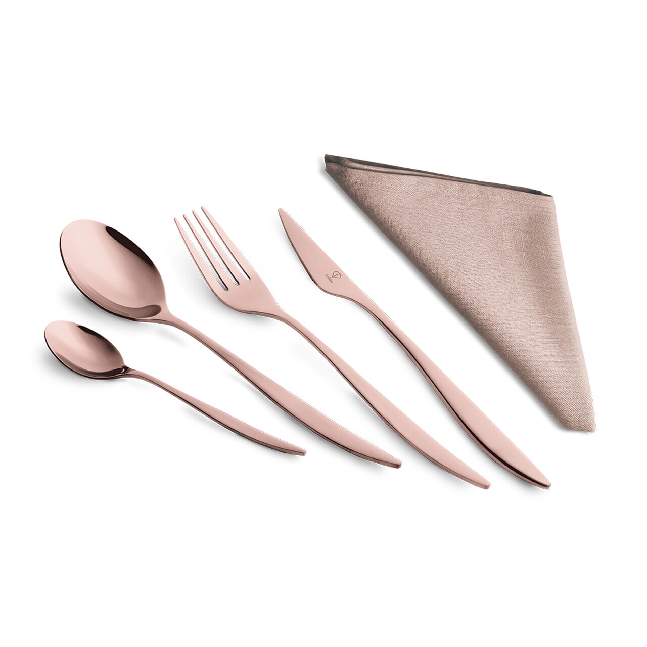 Set tacamuri pentru 6 persoane, 24 piese, Fashion TV, inox, auriu roz - view 5