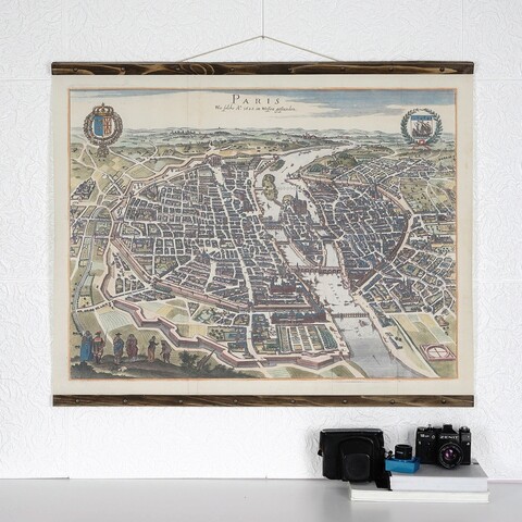Tablou decorativ, map116, lemn, piele ecologica, multicolor