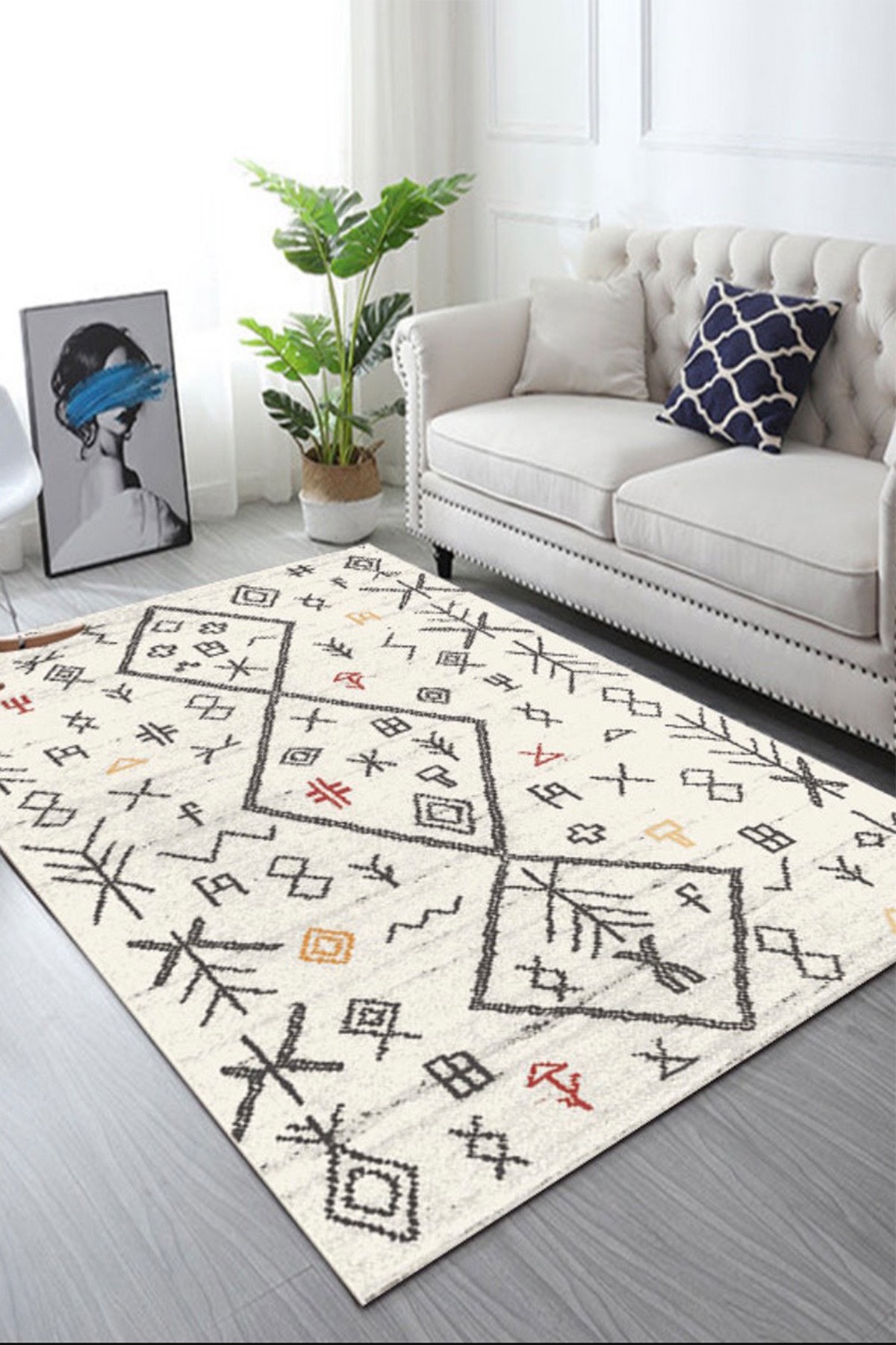 Covor, CLR-0000676-014, 120x200 cm, Poliester, Crem