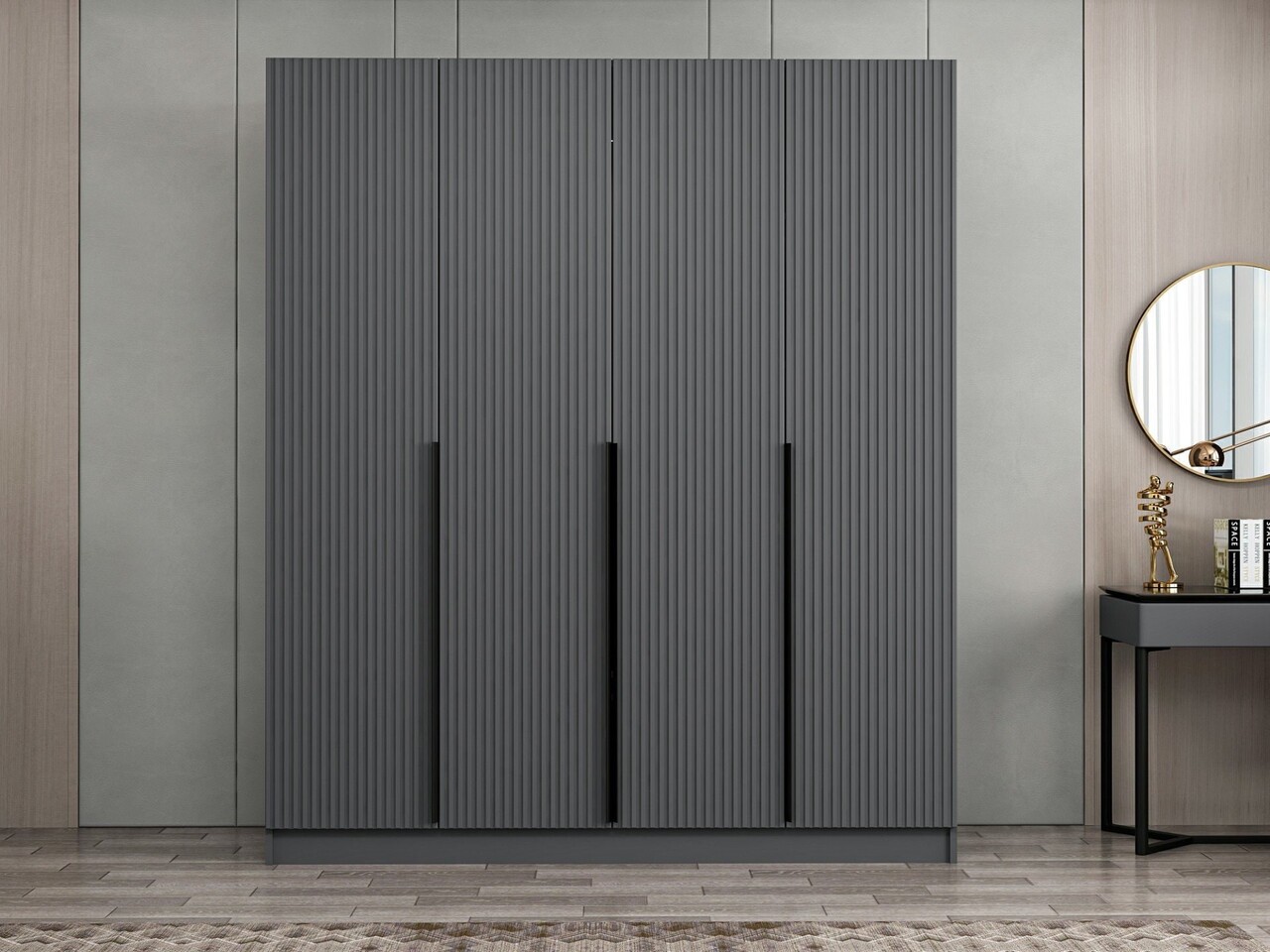 Dulap pentru haine, Minerva, Kale Plus, 180x210x52 cm, PAL, Antracit